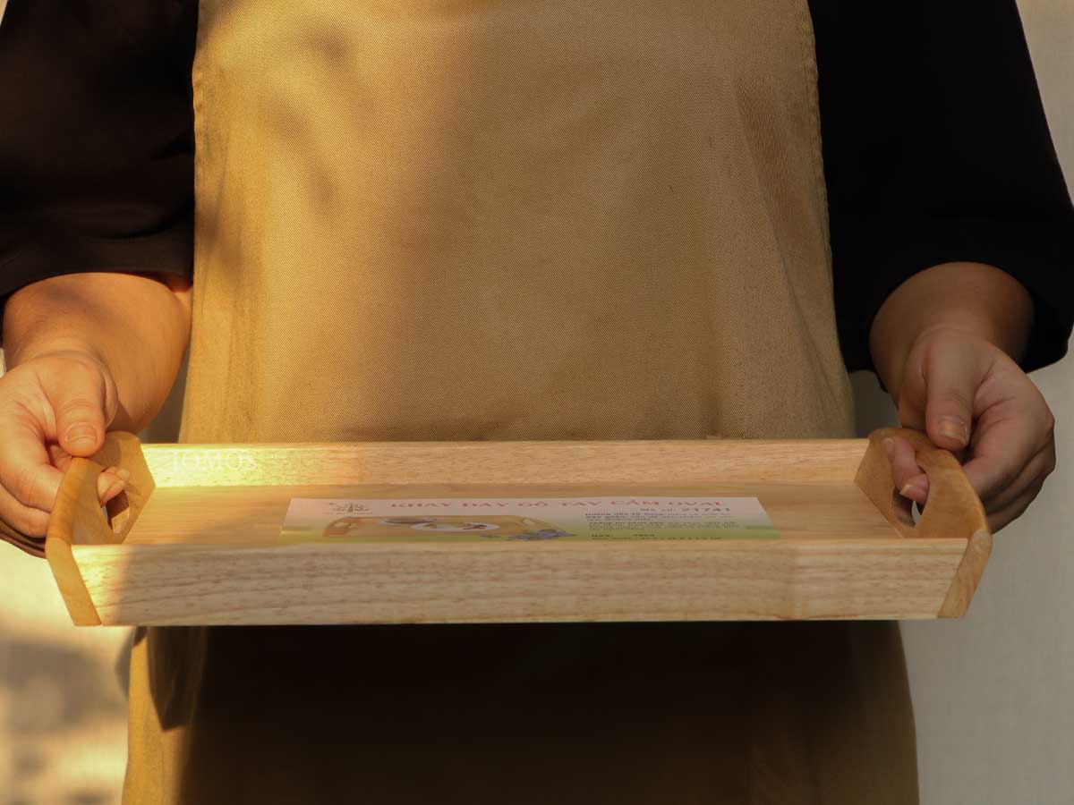 J000086 Khay gỗ 35 cm, có tay cầm Oval- Gỗ Đức Thành 21741