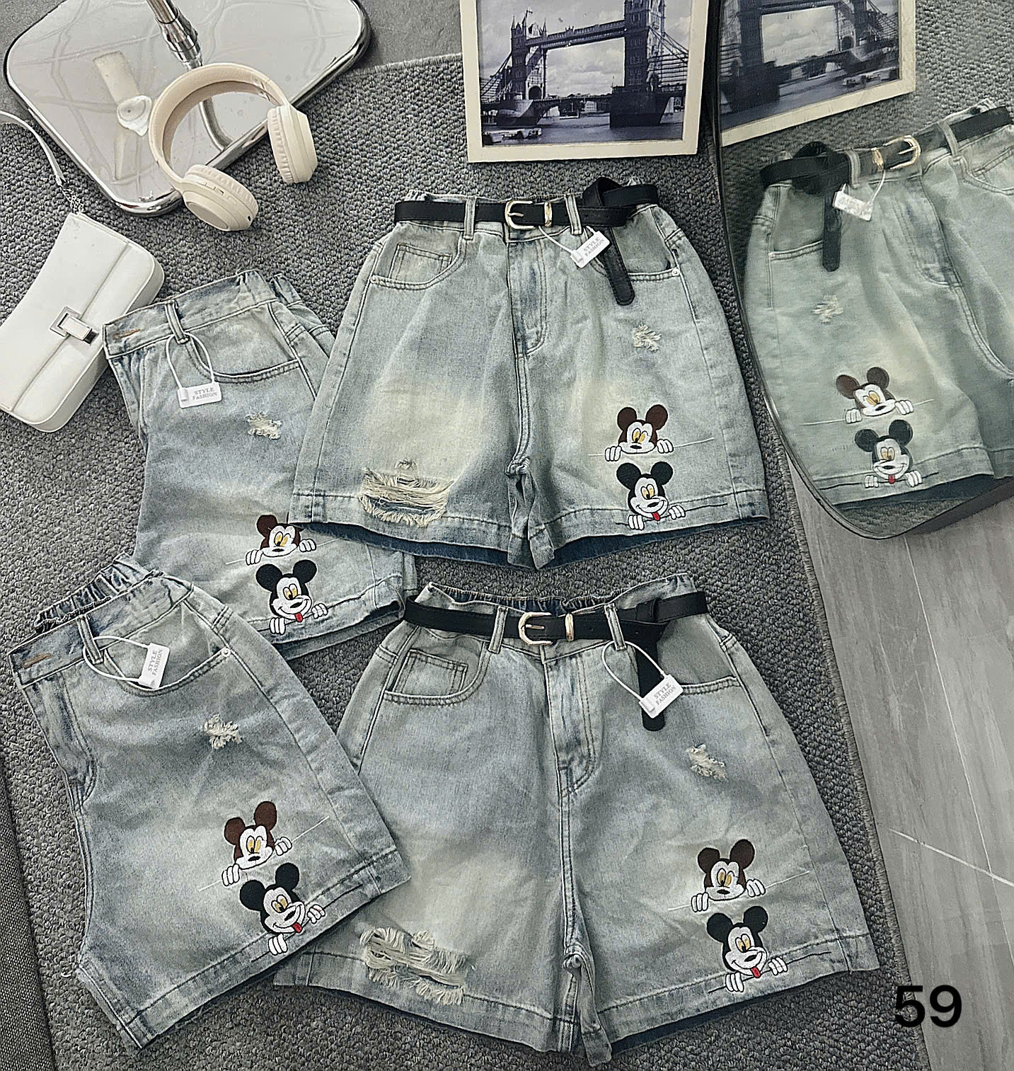 Quần short lửng lưng thun thêu chuột bigsize QSJ59 dành cho nàng từ 55-90kg_thumbnail_8