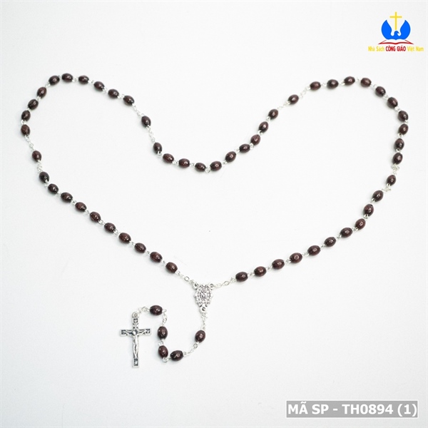 Chuỗi 50 Italy gỗ nâu hạt gạo 4ly