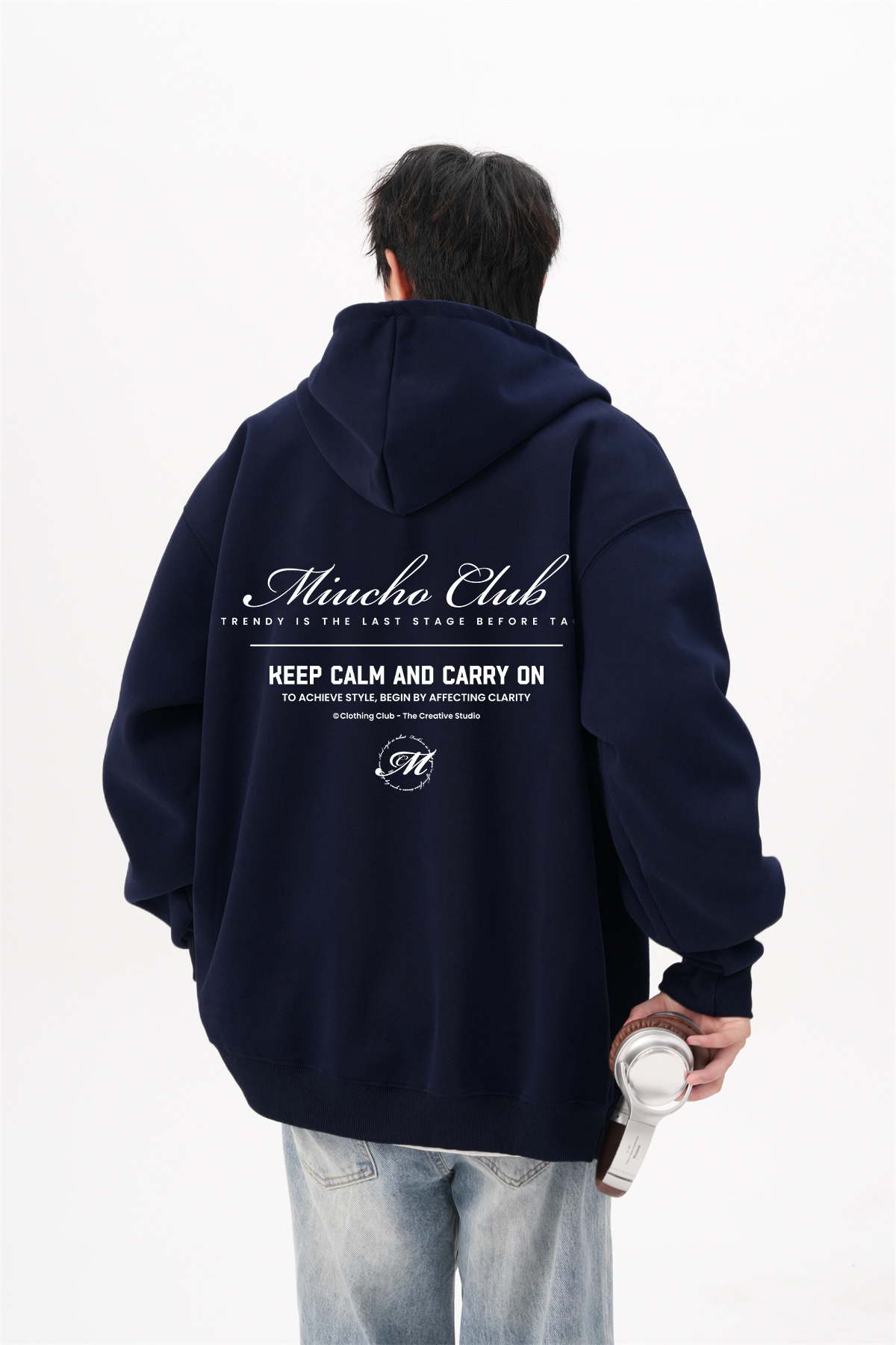 Áo hoodie zip nam local brand form rộng HZD1585 Miucho Club vải nỉ chân cua dày dặn mũ rộng in basic_thumbnail_5