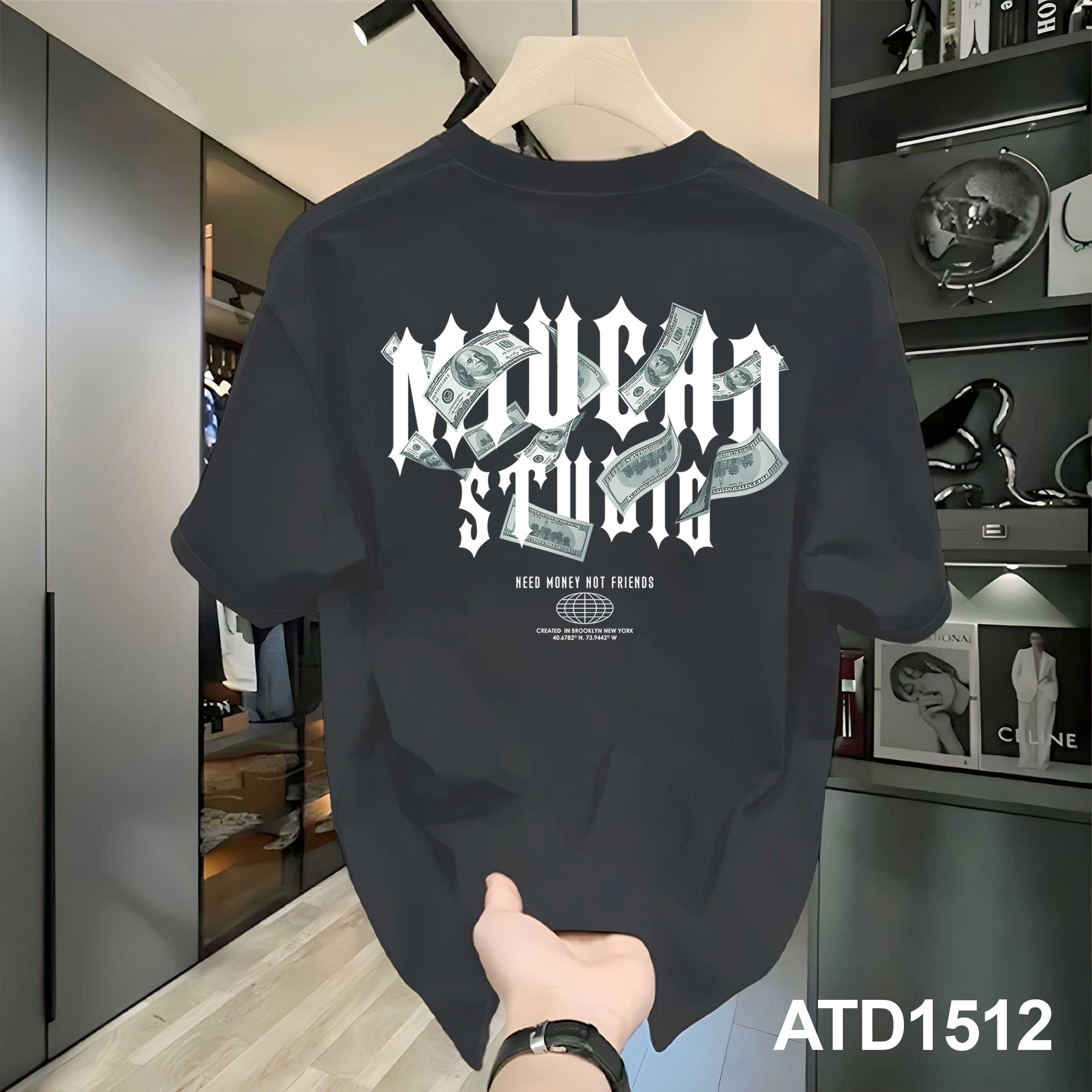 Áo phông form rộng basic local brand ATD1512 Miucho Iconic vải cotton thoáng mát cổ tròn in graphic_thumbnail_5