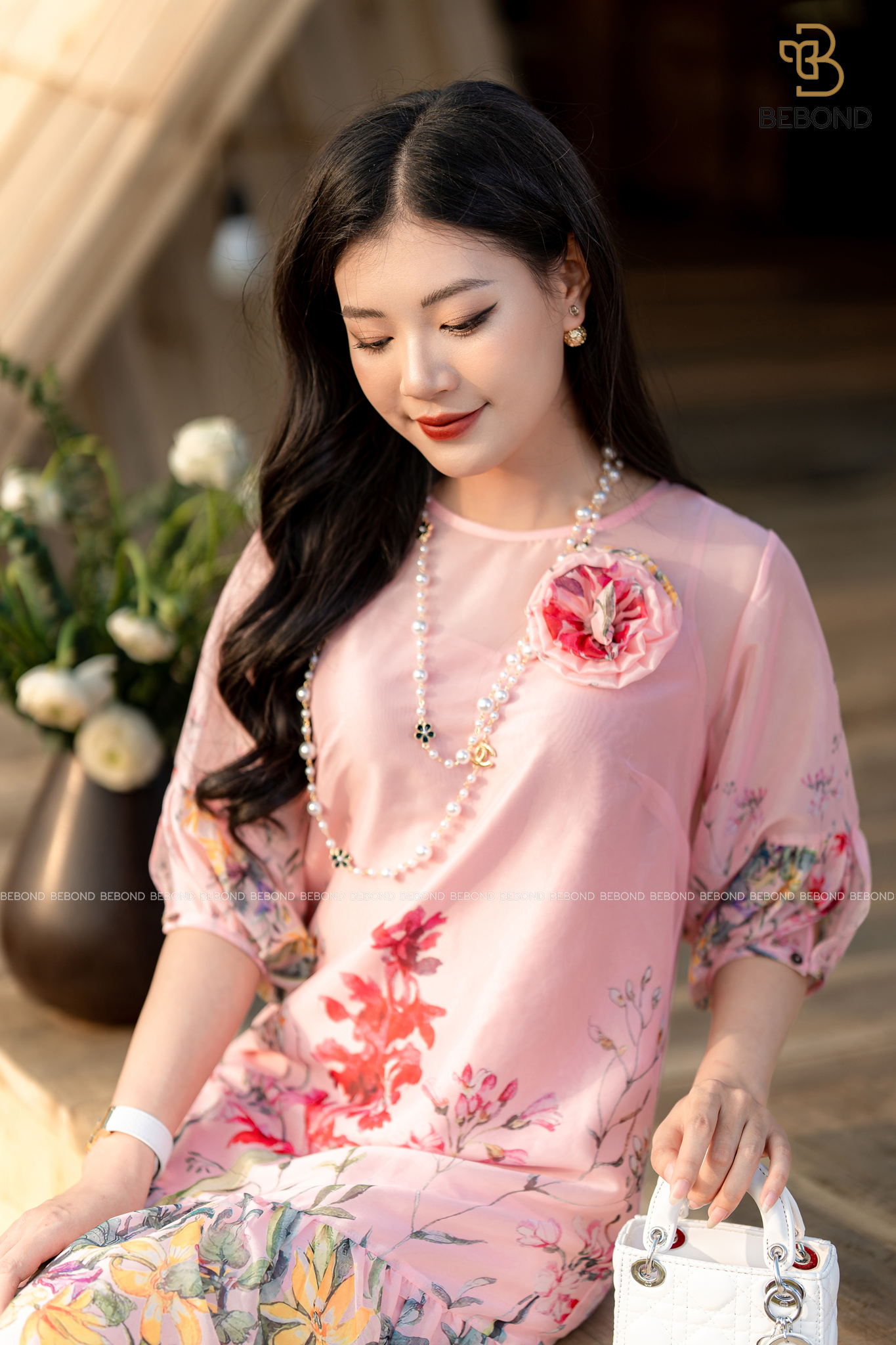 ĐẦM SUÔNG ĐÍNH HOA MÀU HỒNG- EULALIA DRESS_thumbnail_4