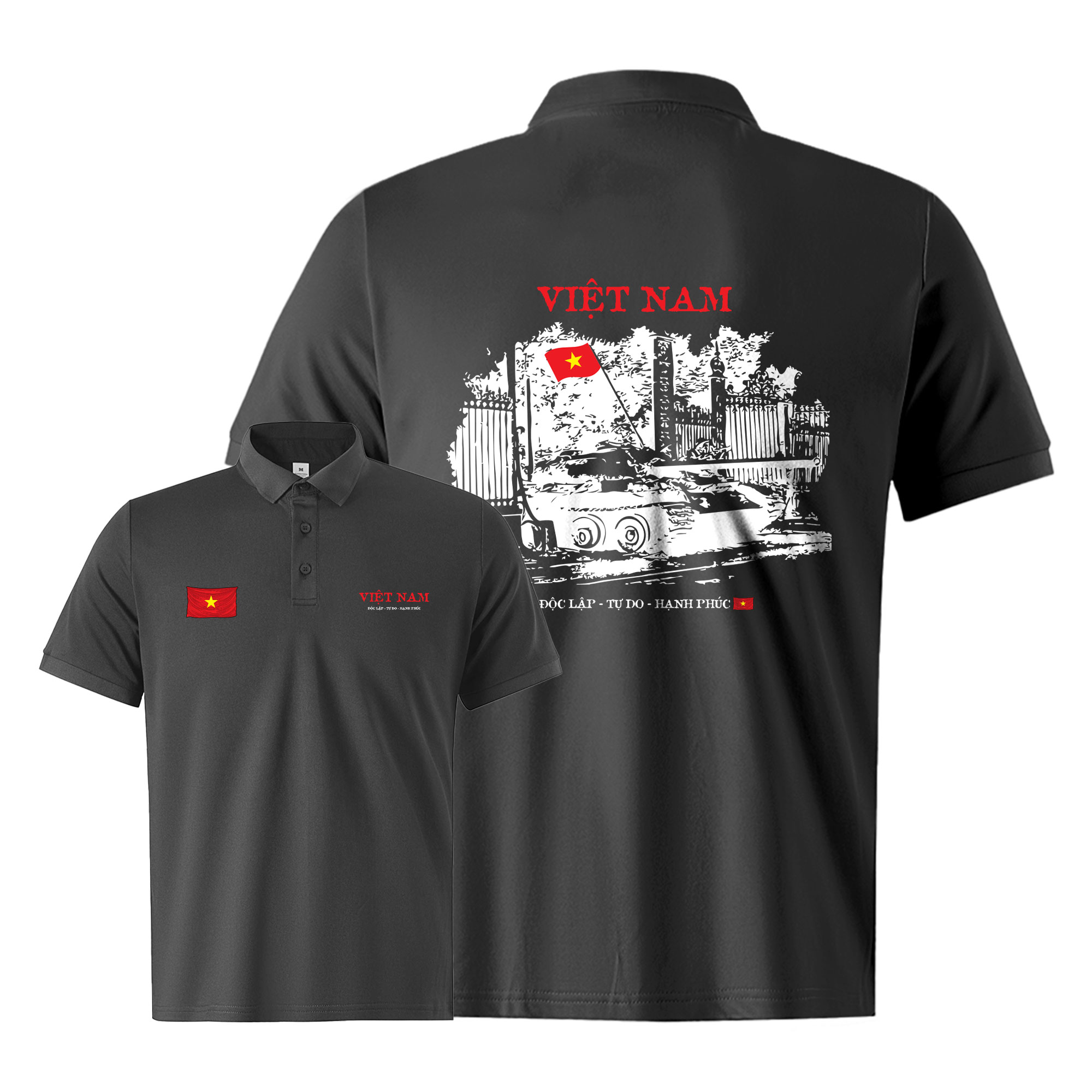 Áo polo nam big size Việt Nam tôi yêu form vừa 2142 Miucho Iconic vải cá sấu polyester in mix_thumbnail_10