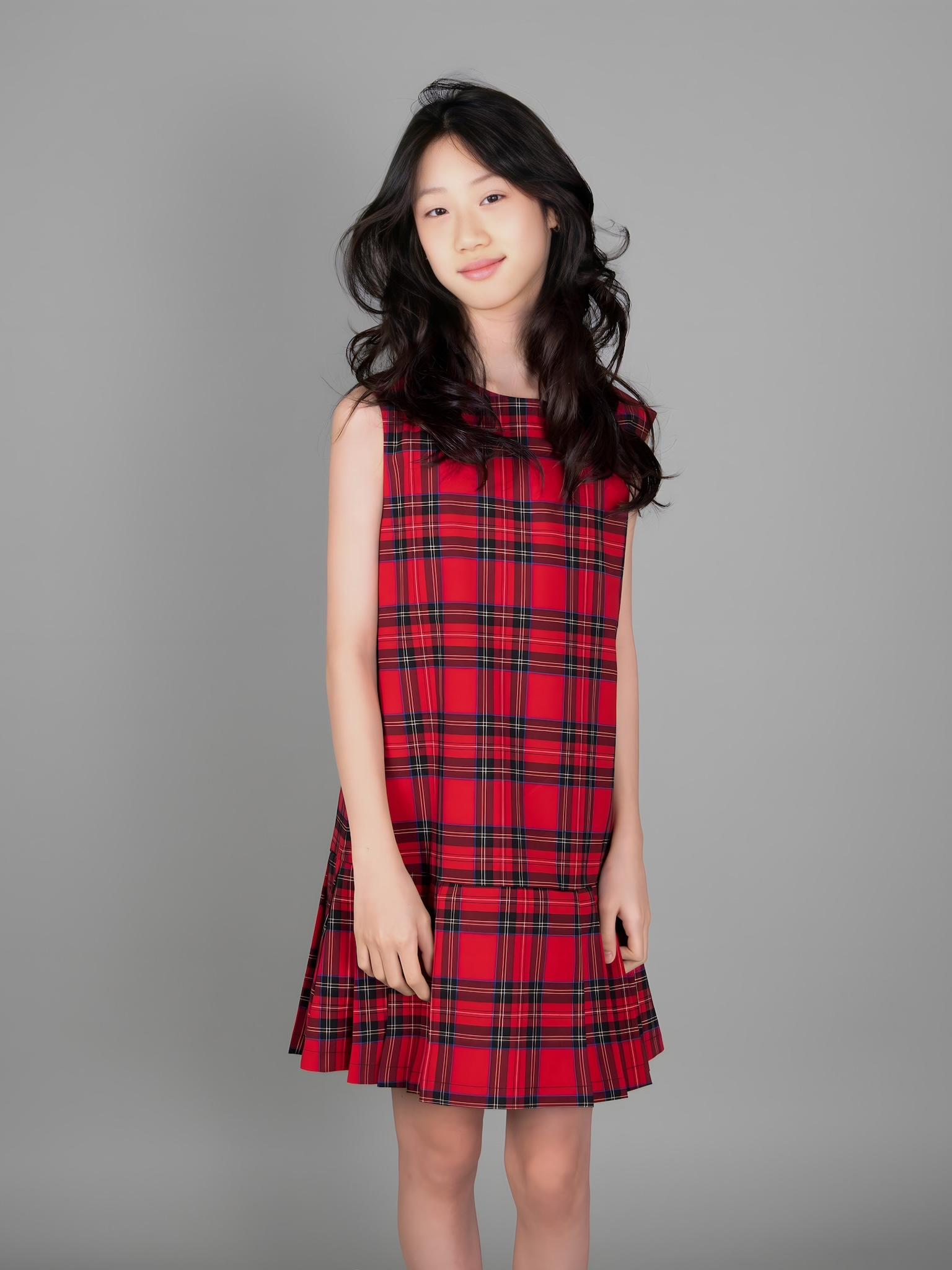 Váy thô kẻ caro đỏ