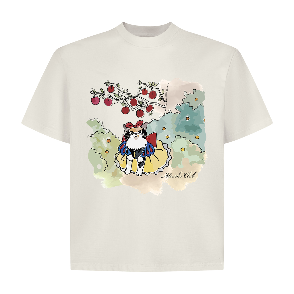 áo thun boxy mèo đễ thương 2096 Miucho local brand cổ tròn chất vải cotton 2c 250gsm in mix