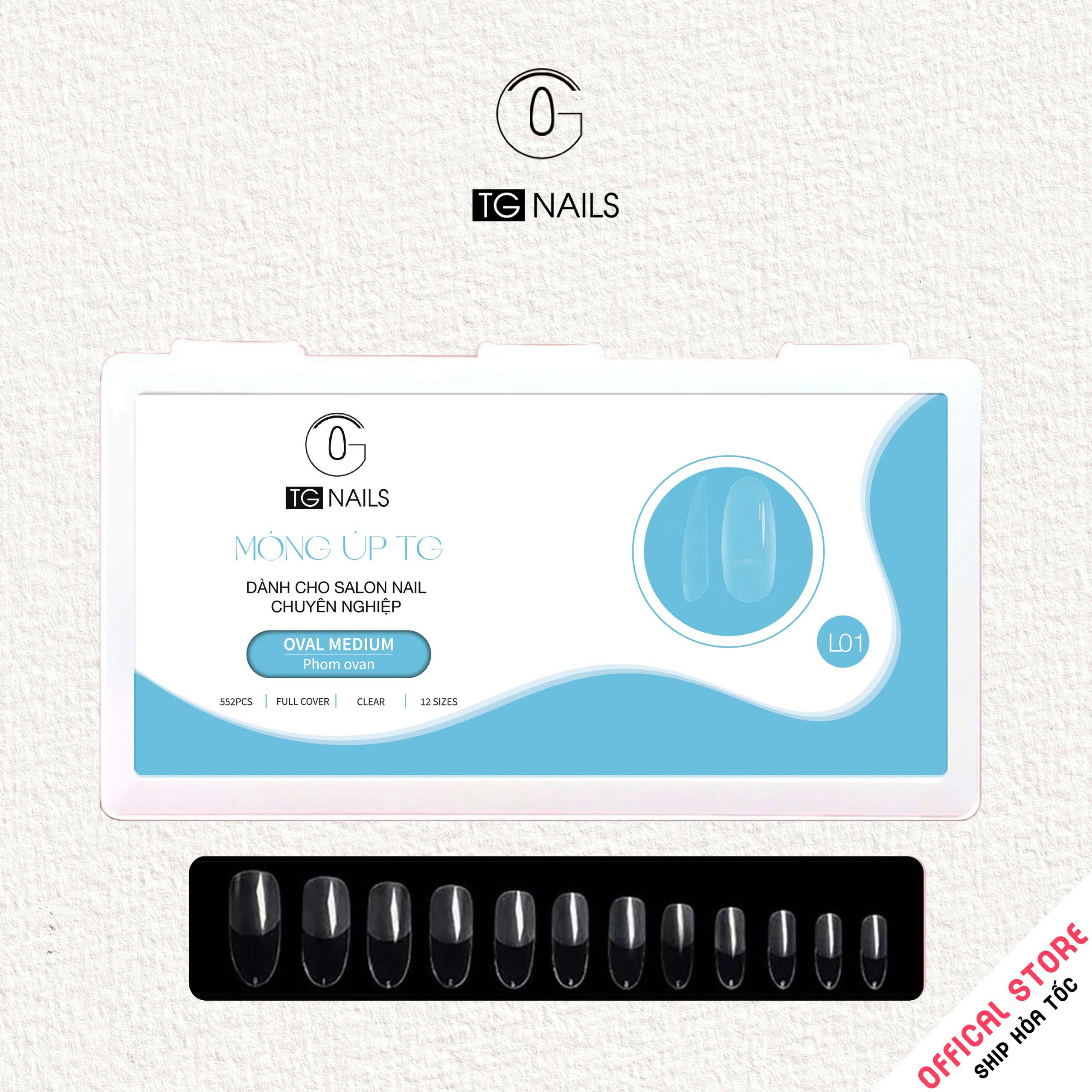 Phụ kiện gắn móng: Móng tay giả, kt(L1.2- 2.5*1.3)cm(+/-10%), chất liệu nhựa, nhãn hiệu TG, mới 100%._thumbnail_6