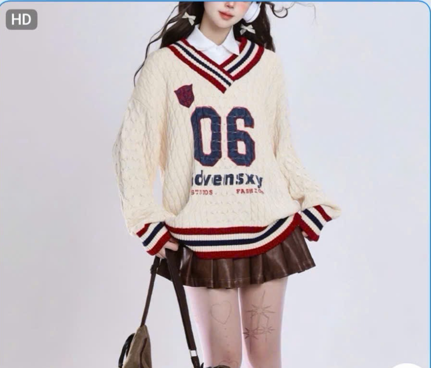 [SV2501] Bộ cv len dệt 06 TENO dành cho bé gái 22-52kg