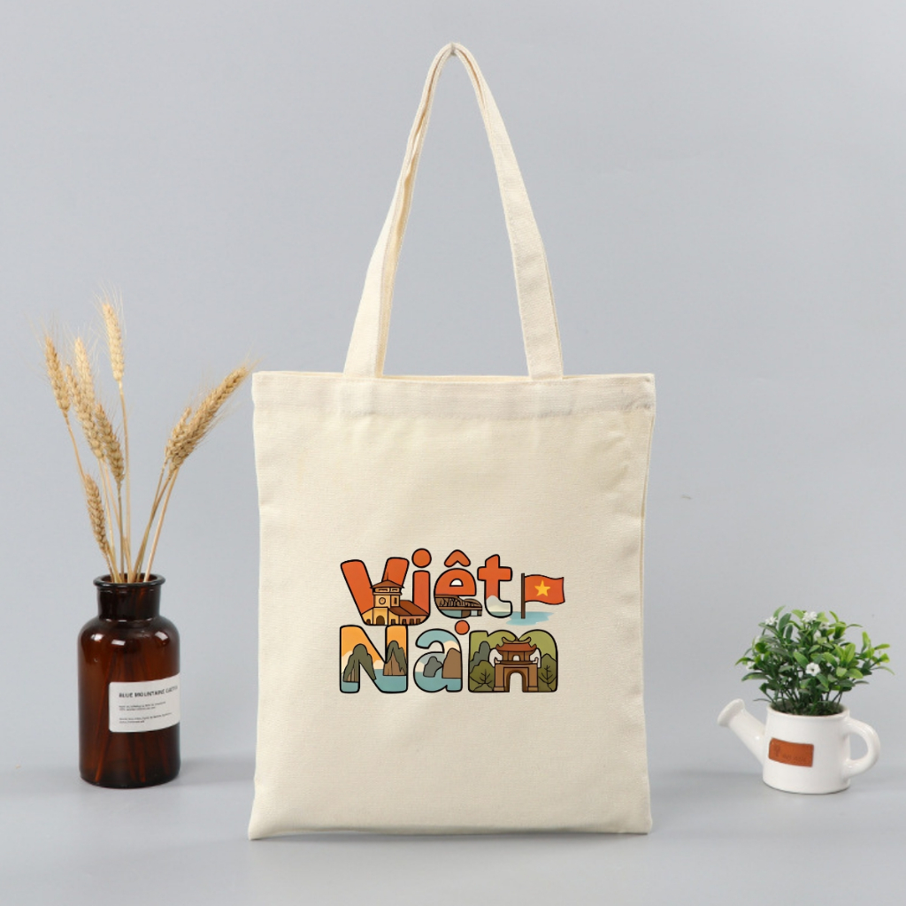Túi tote vải canvas I Love Vietnam có khóa kéo và ngăn phụ - We Tee TOTE20_thumbnail_5