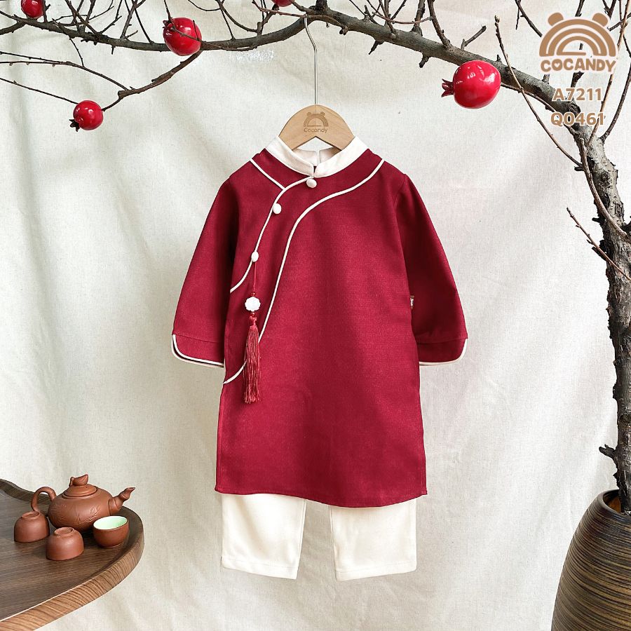 Áo dài ĐỎ Cổ Mây