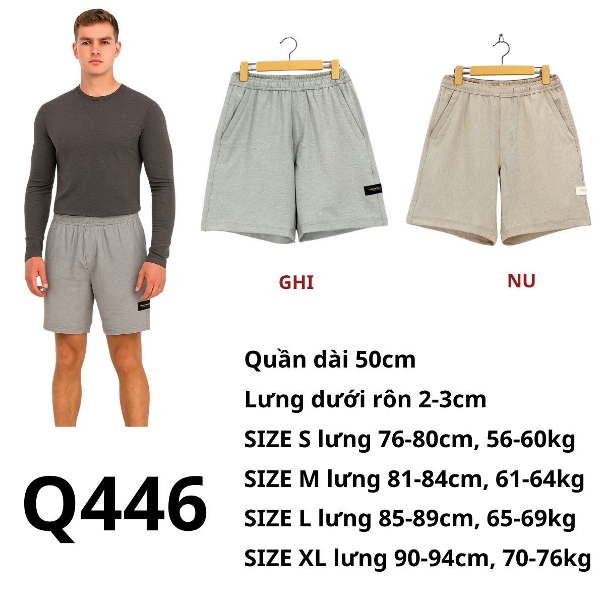 Q446 - Quần đùi nam
