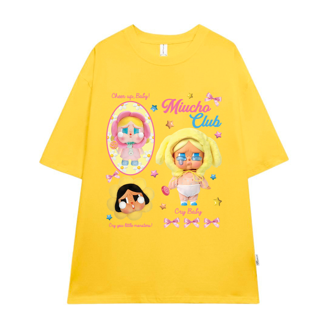 Áo thun CRY BABY nhiều màu ATD1336 Miucho form rộng vải cotton in mix_thumbnail_6