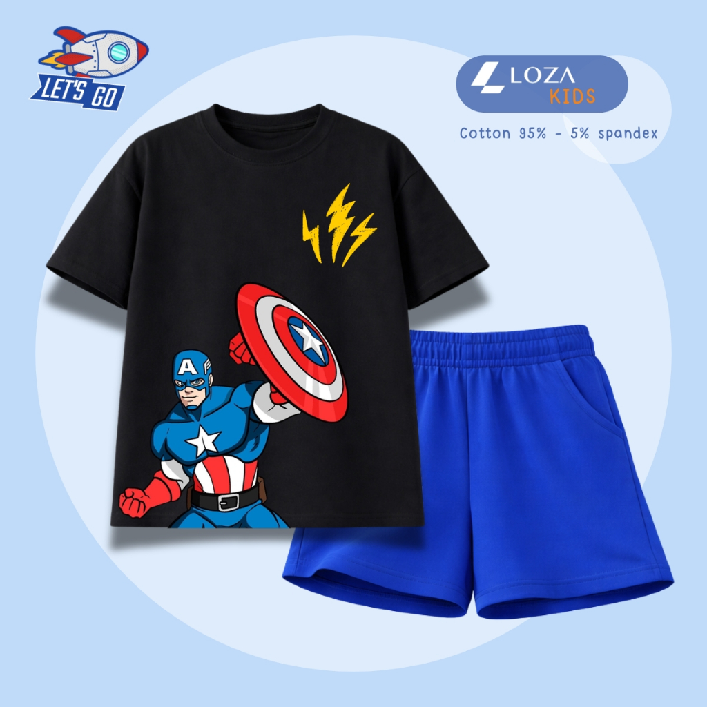 Set bộ bé trai hình Captain cầm khiên -  Loza Kids SB637_thumbnail_2