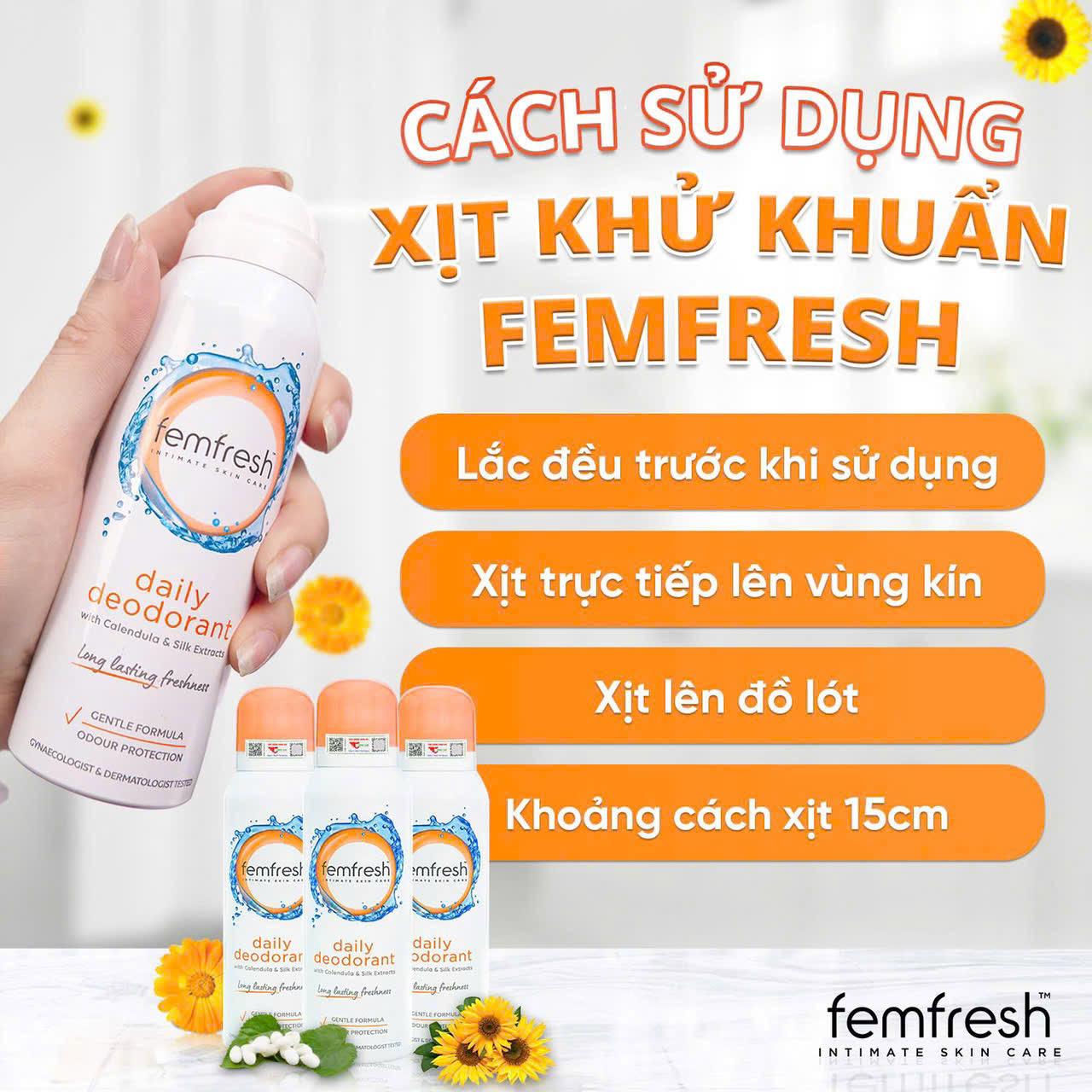 HM73 Xịt khử mùi vùng kín FEMFRESH