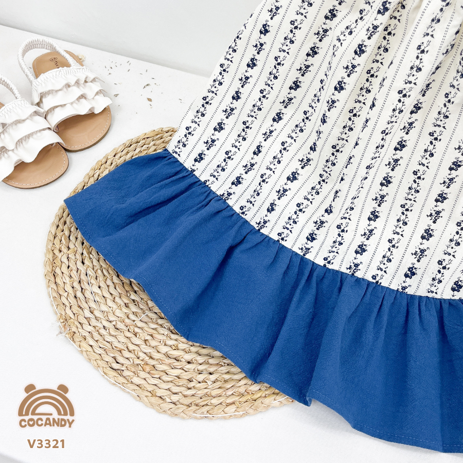 Váy cộc cổ yếm hoa nhí XANH DƯƠNG_thumbnail_3