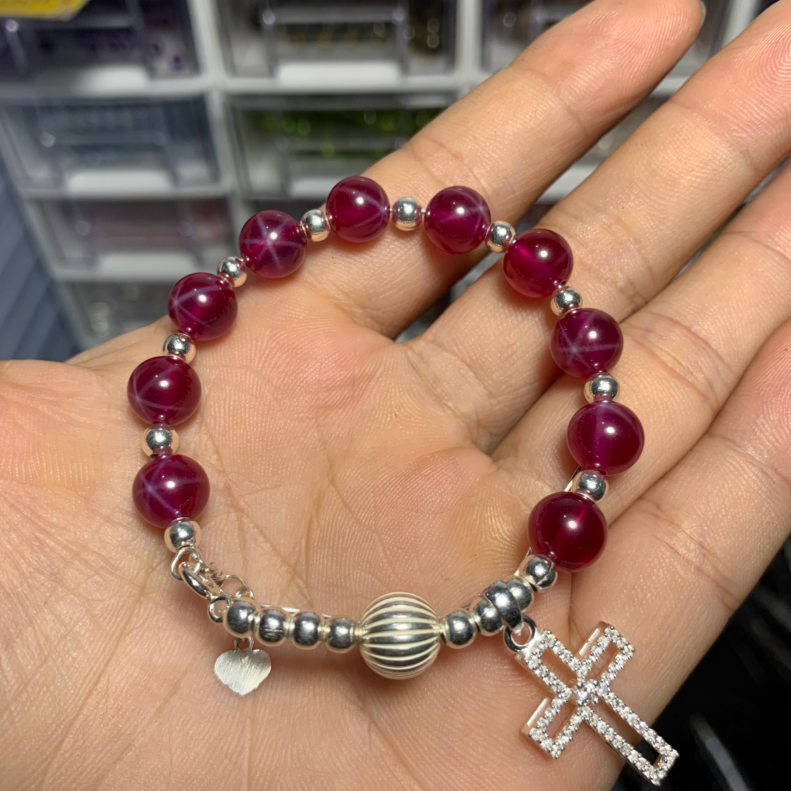 Chuỗi Mân Côi Đá Ruby 8ly