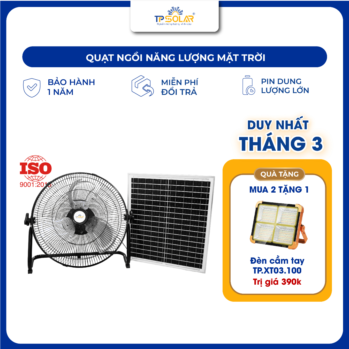 Quạt ngồi năng lượng mặt trời