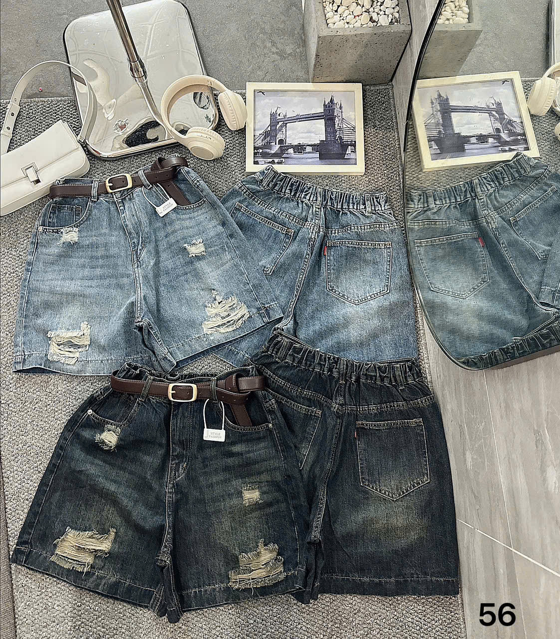 Quần short jean ngố rách lưng thun bigsize QSJ56 dành cho nàng từ 55-90kg_thumbnail_5