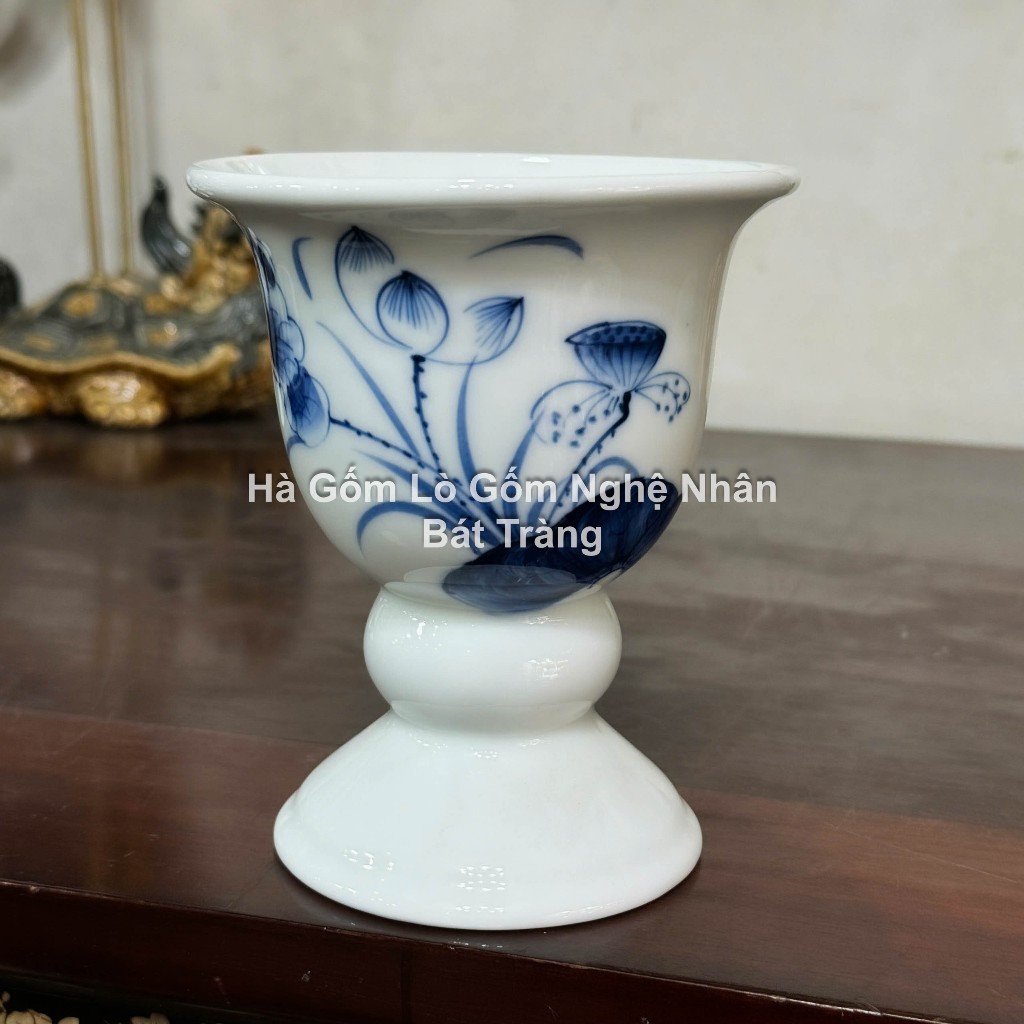 Đồ Thờ Cúng Ly Chén Bát Đựng Phật Thủ Bát Tràng Cao Cấp - MEN SEN CHÀM_thumbnail_1