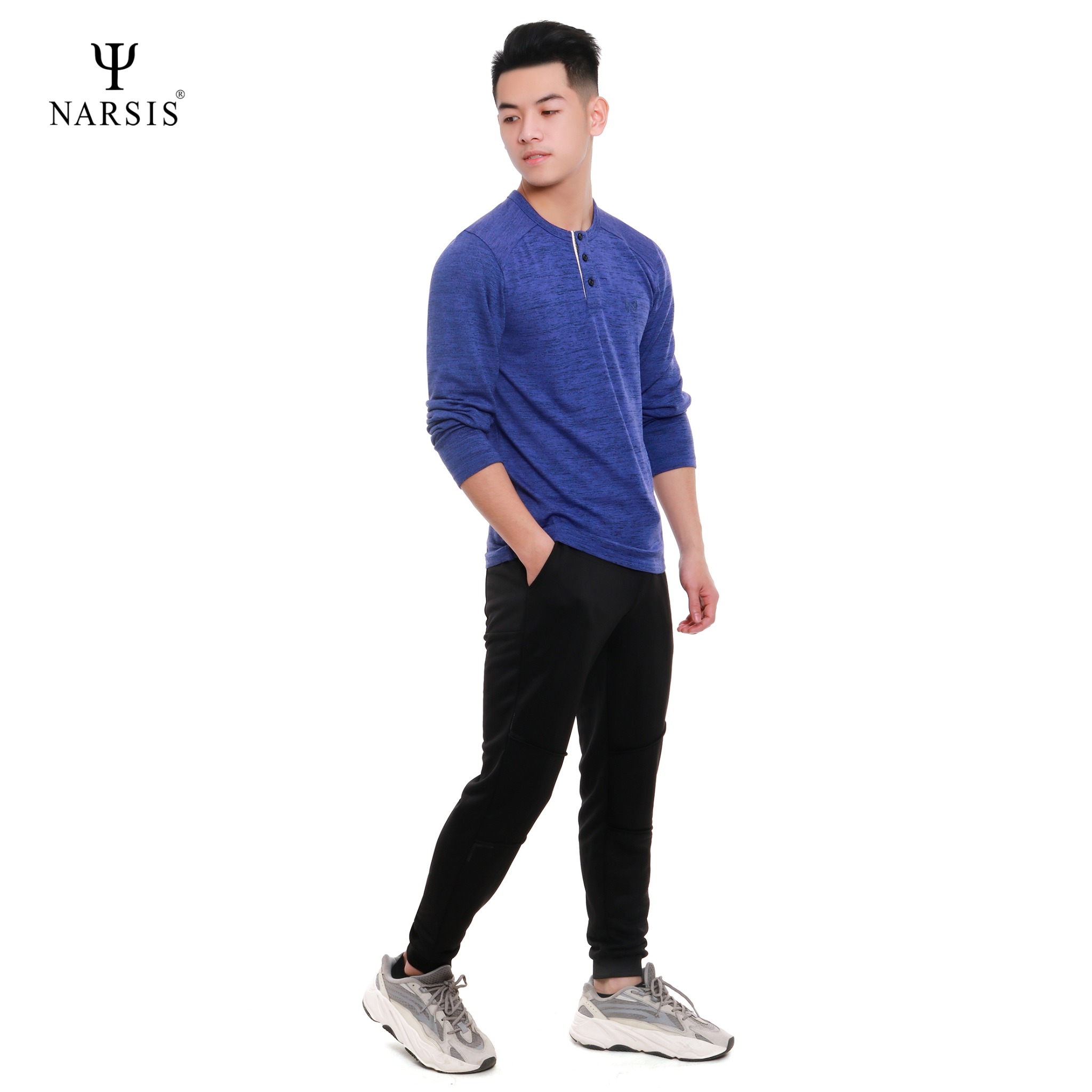 ÁO NAM THU ĐÔNG D7072 NARSIS VẢI LEN COTTON ẤM ÁP, THOÁNG MÁT, GIỮ ẤM TỐT, MỀM MẠI