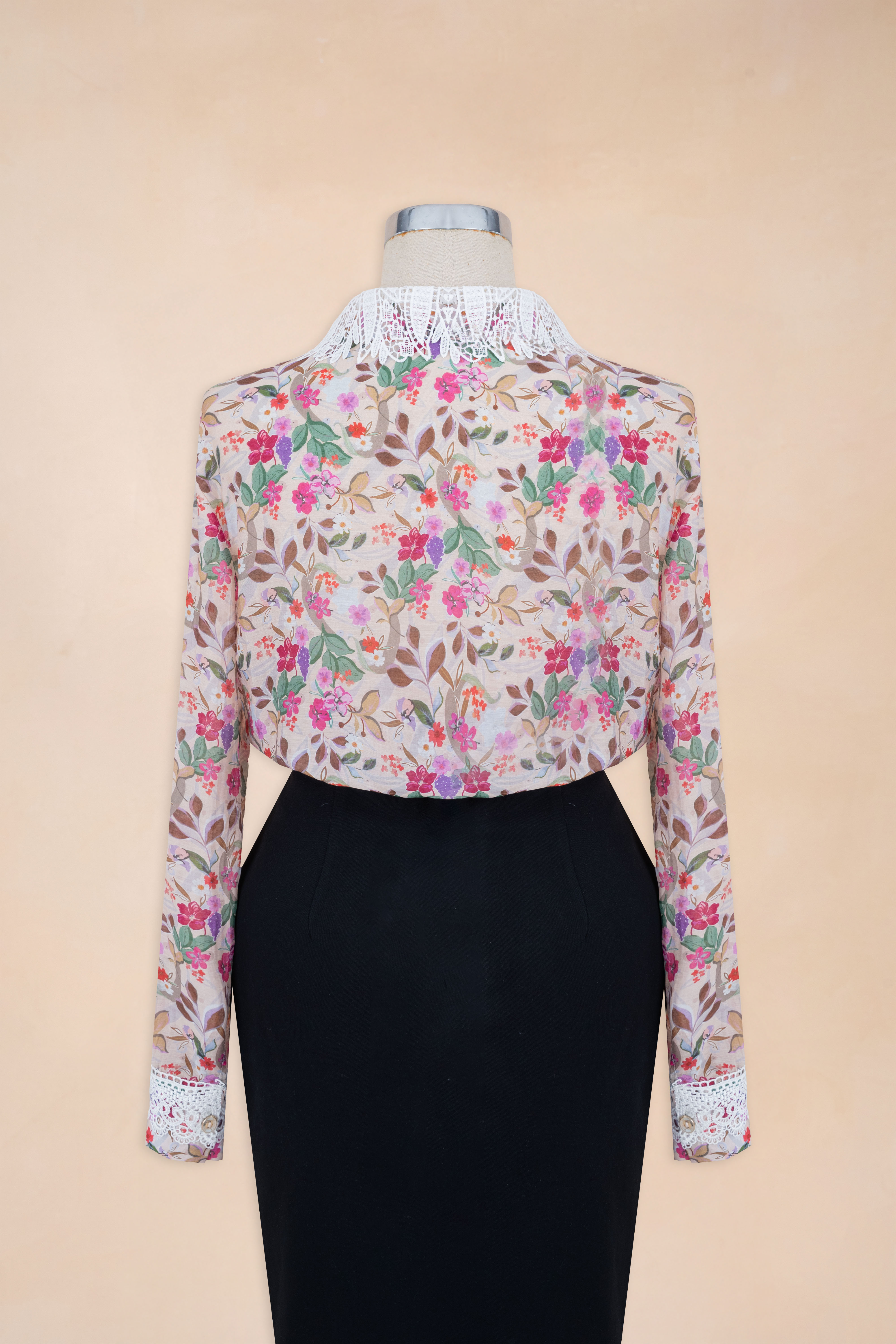 Sơ Mi Hoa Lá Phối Ren