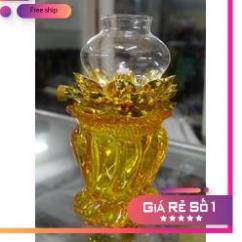 Đèn dầu chân hoa sen bày ban thần tài , ban gia tiên