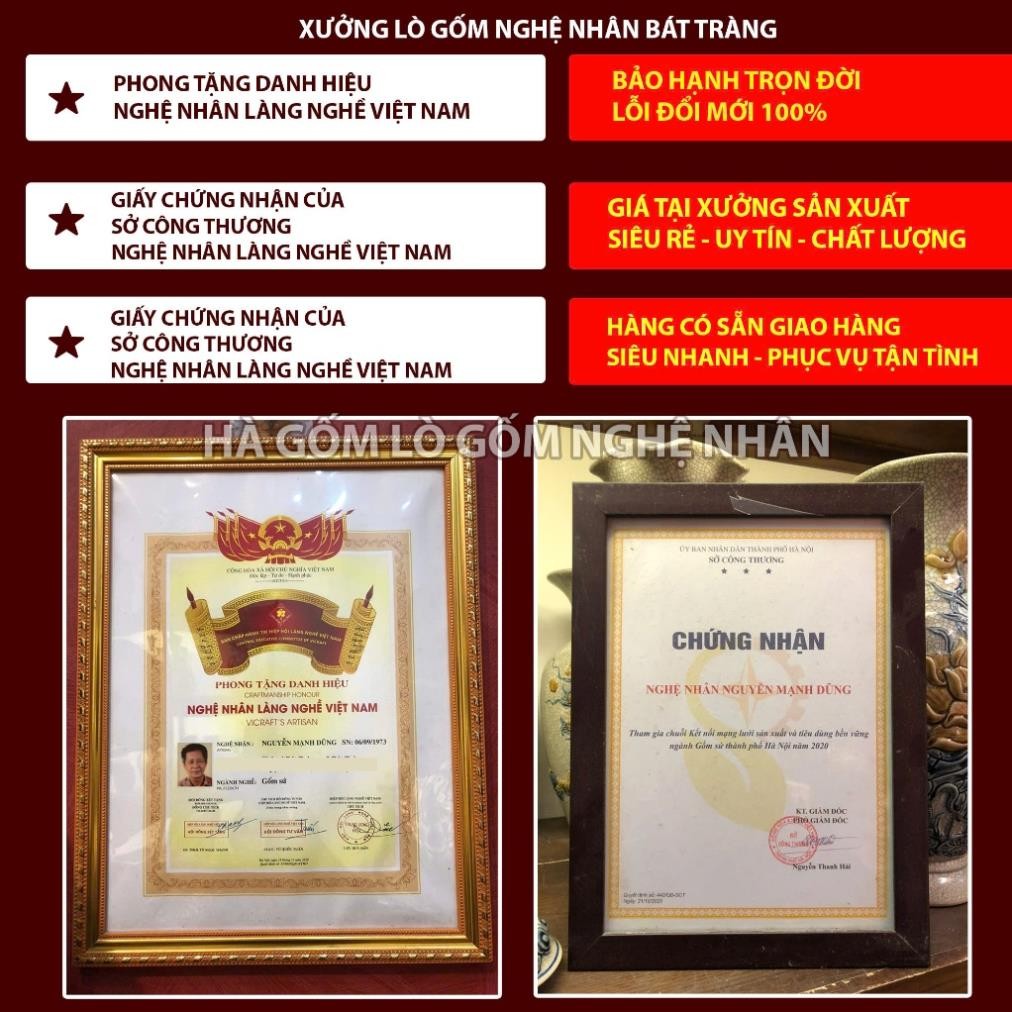 HG351 Đồ Thờ Cúng Bộ 27 món ban thờ 1M97 men lam nghệ nhân Bát Tràng chế tác TẶNG Thất Bảo, Tro Nếp_thumbnail_2