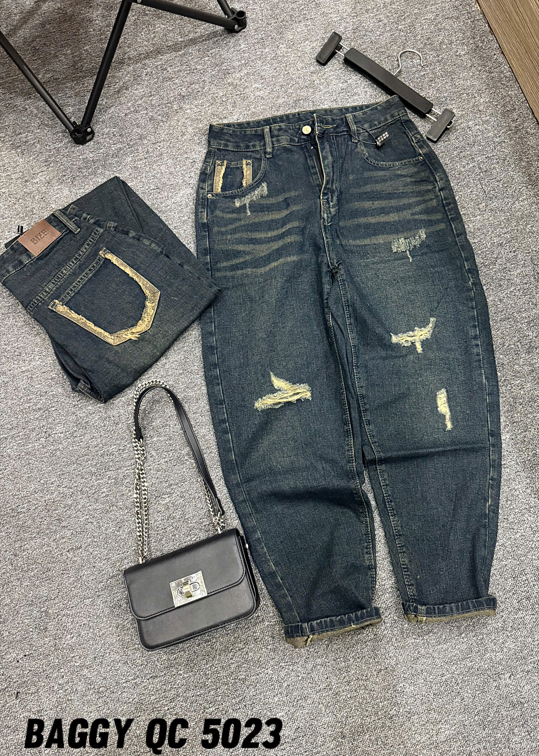 Quần jean baggy rách túi kiểu bigsize QJ5023 dành cho nàng béo mập từ 55-90kg_thumbnail_5