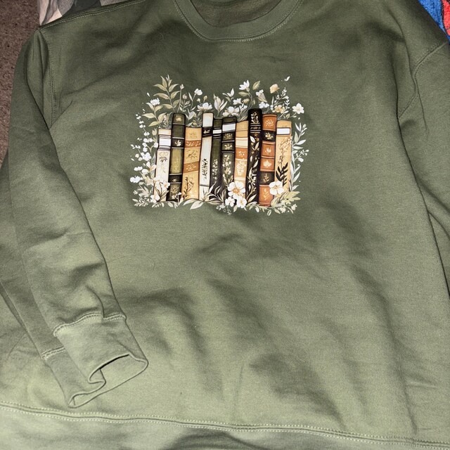Book Lover Floral Sweatshirt, Flower Books Design, Reader Gift_thumbnail_3