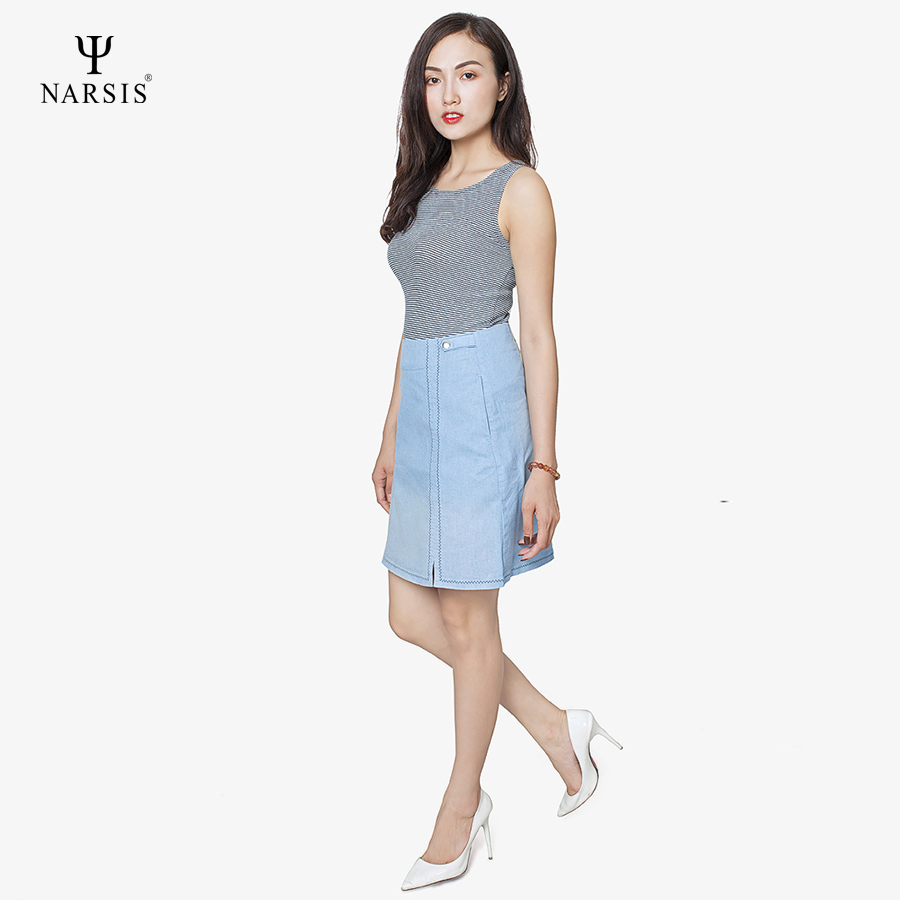 VÁY BÒ NỮ KIỂU - B7006 NARSIS CHẤT LIỆU JEAN BỀN BỈ, CÁ TÍNH, TRẺ TRUNG, THỜI TRANG_thumbnail_2