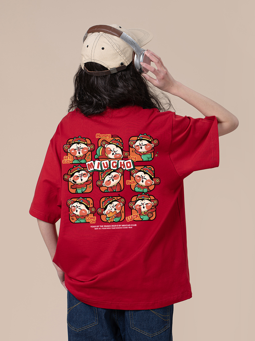 Áo thun tết form rộng cổ tròn chất vải cotton 4c co giãn thoáng mát ATD1743 Miucho in mix_thumbnail_4