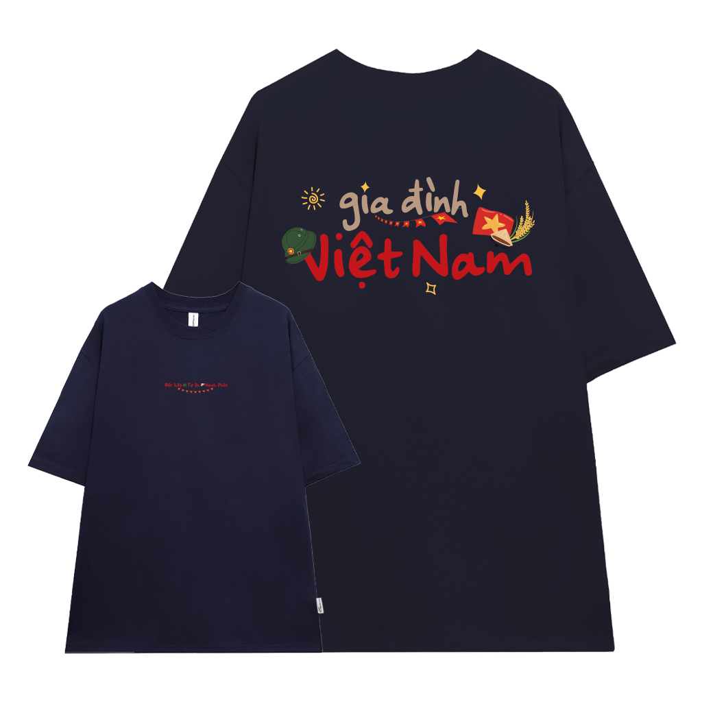 Áo thun form rộng gia đình Việt Nam 2512 Miucho Chic vải cotton co giãn thoáng mát cổ tròn in mix_thumbnail_8