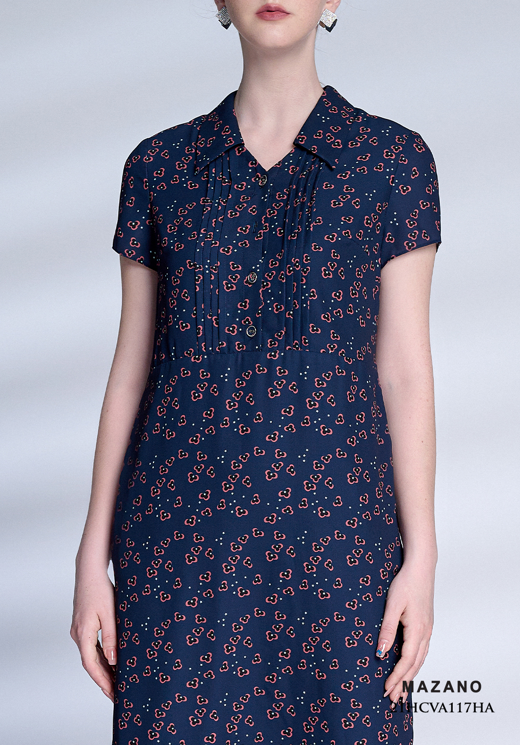 Váy suông xanh than họa tiết hoa nhí cổ đức_thumbnail_4