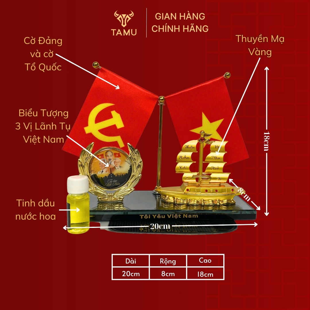Mô Hình Thuyền Vàng Cờ Tổ Quốc Cờ Đảng_thumbnail_3