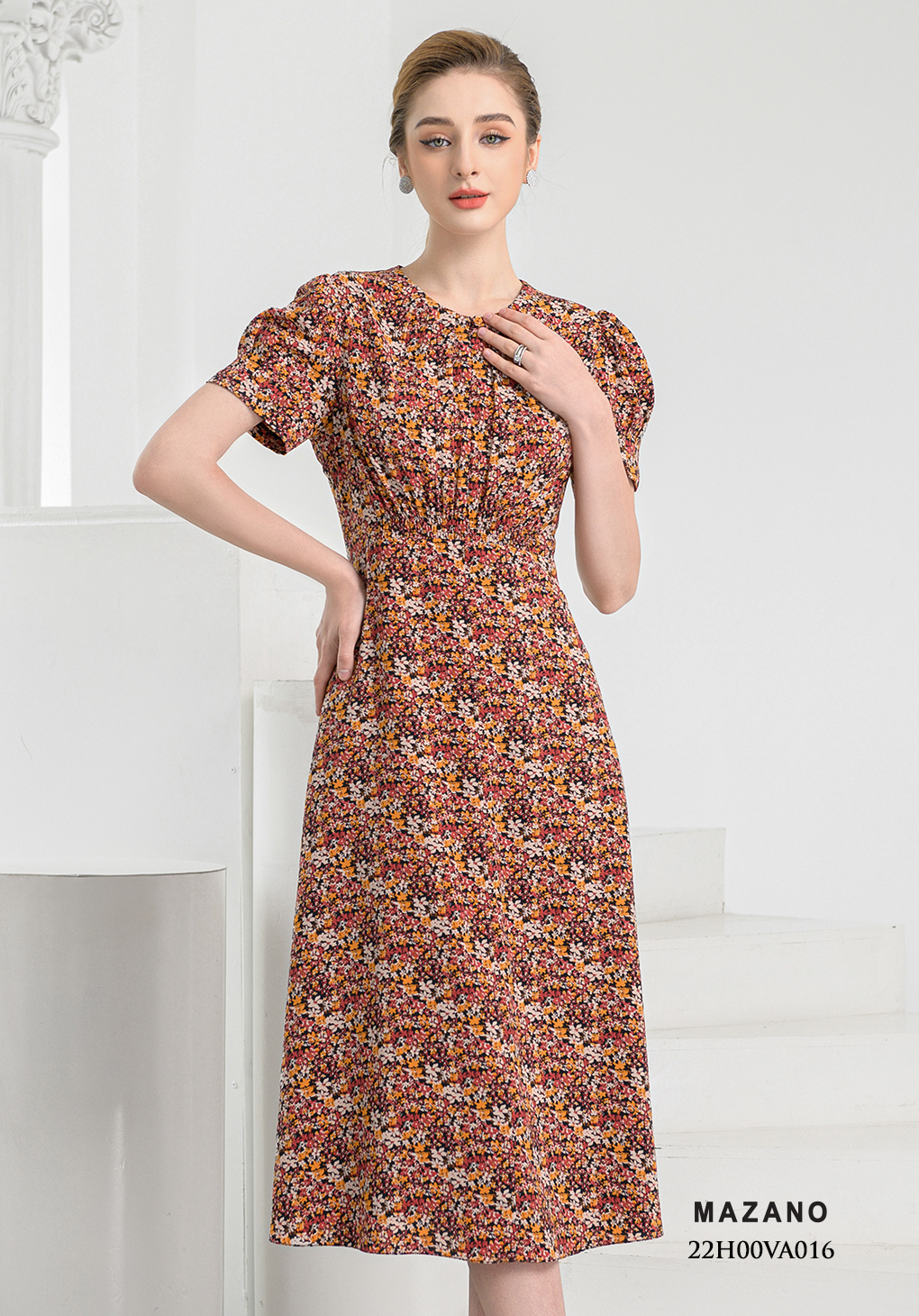 Đầm họa tiết tay bồng can eo chân xòe_thumbnail_3