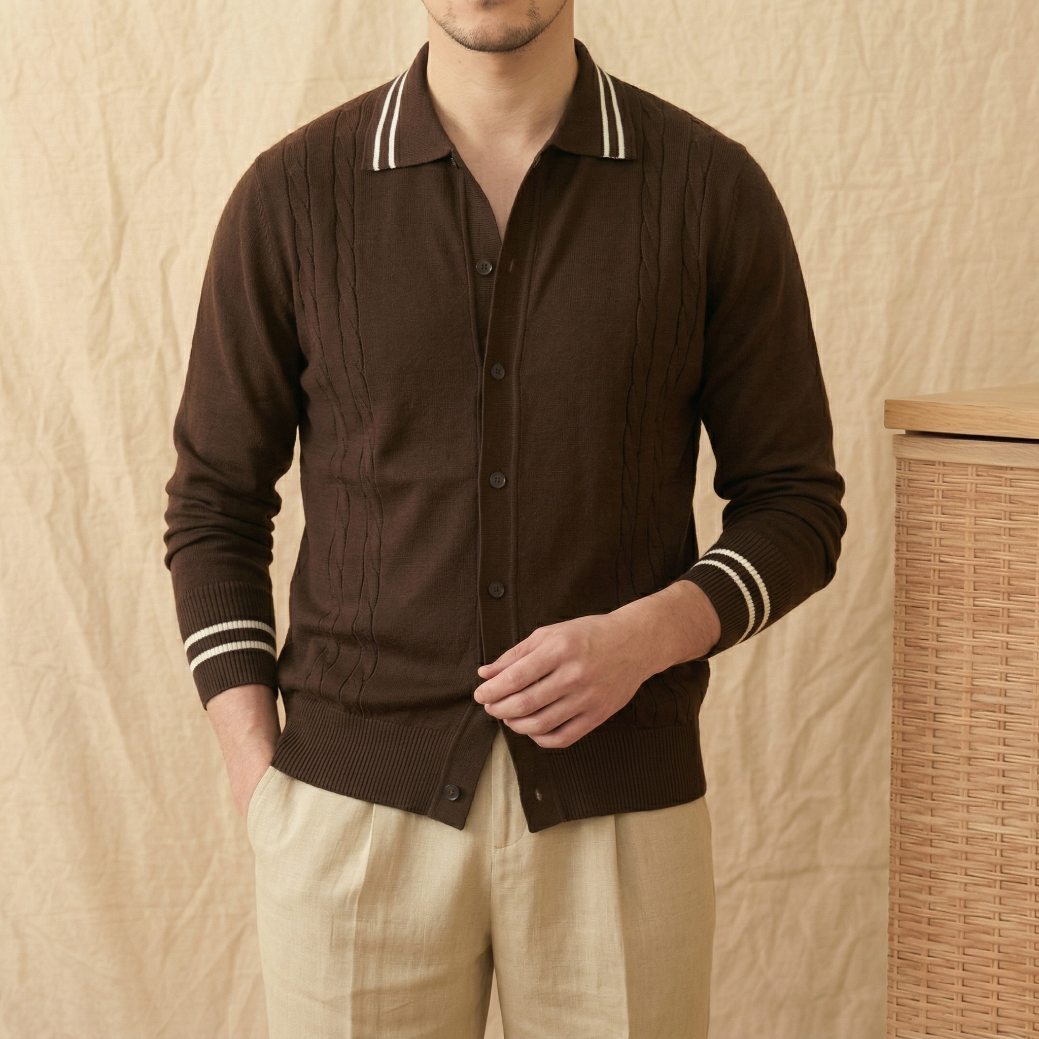 Áo Polo Dệt Thừng Tay Dài_thumbnail_5