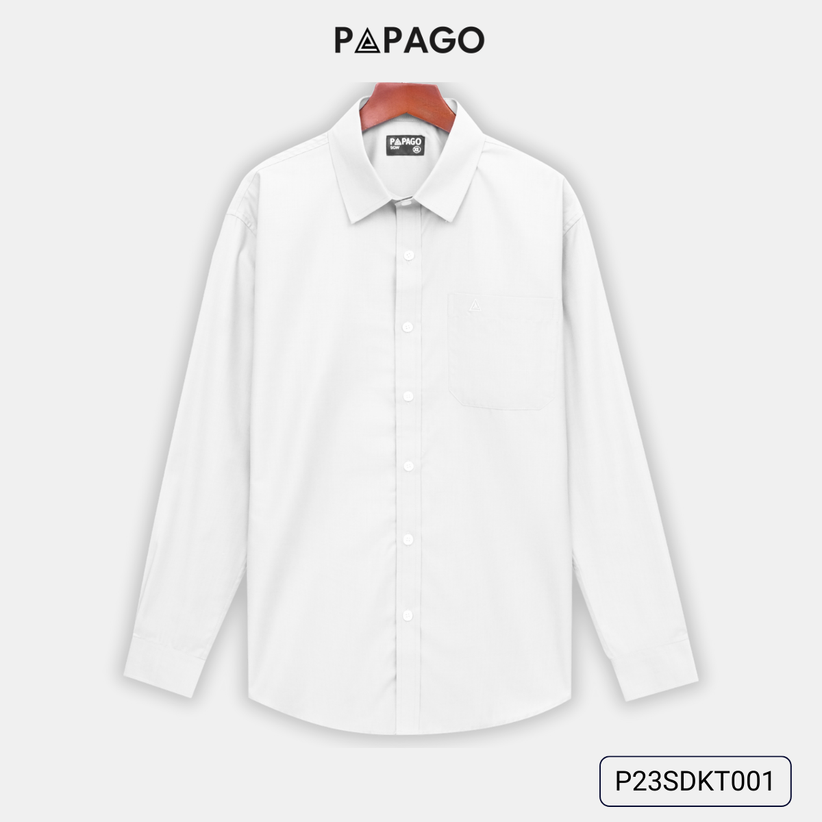 Áo sơ mi nam trung niên PAPAGO tay dài vải kate màu trơn - P23SDKT001_thumbnail_11