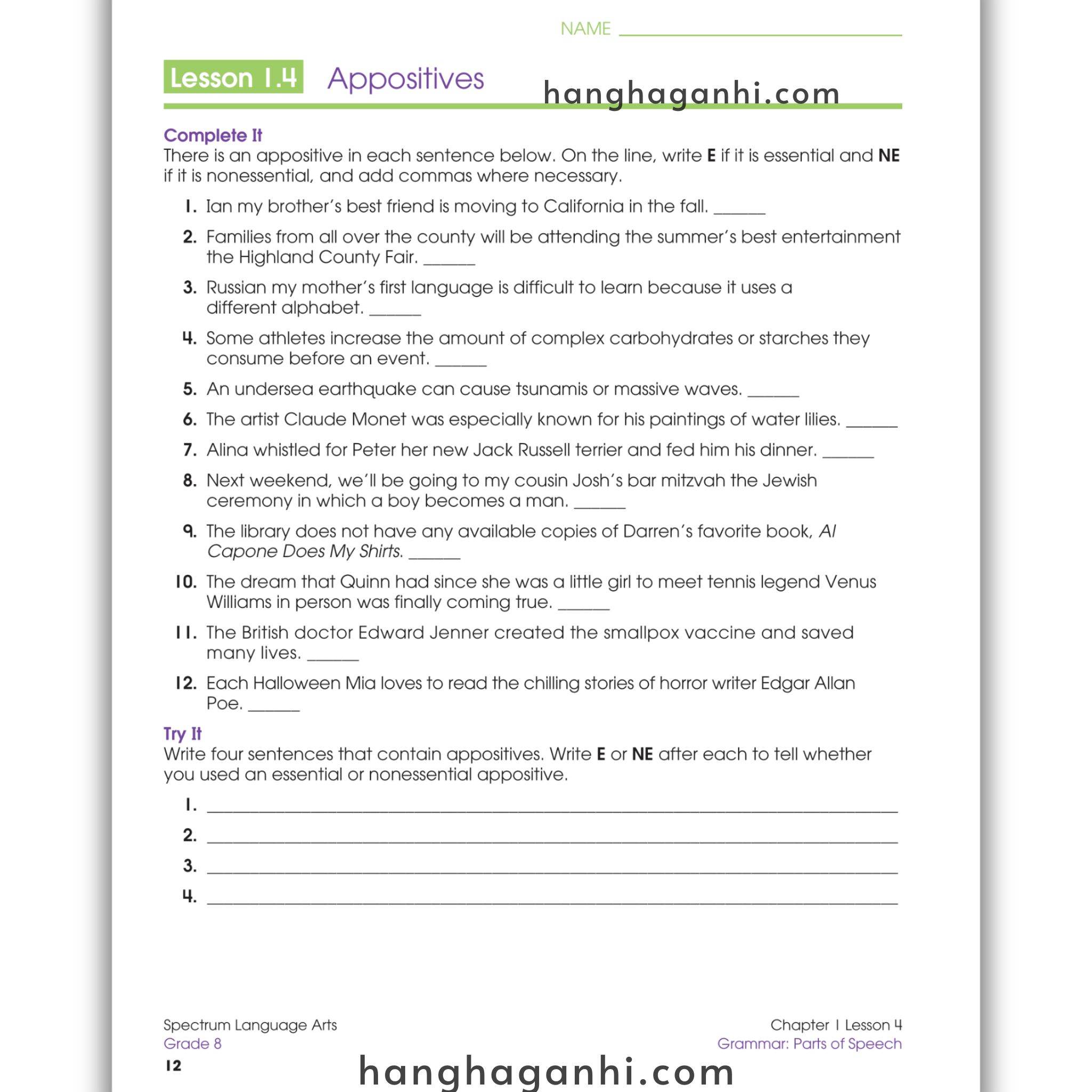 Sách Spectrum Language Arts Workbook Grade 8_thumbnail_2