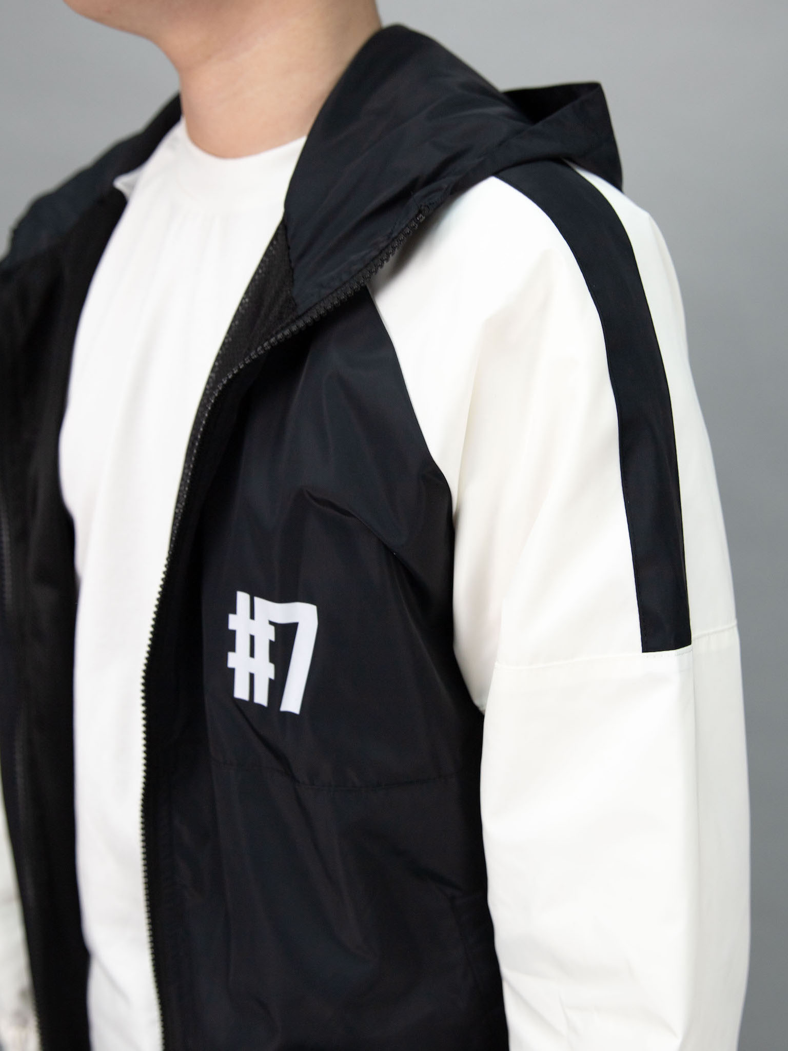 Áo khoác gió 2 lớp đen phối trắng #7_thumbnail_5