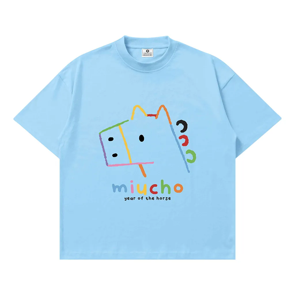 Áo thun nam nữ form boxy Miucho vải dày dặn thoáng mát hình ngựa hoạt hình in mix 2899_thumbnail_13