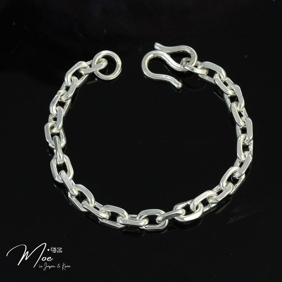 MT2 - Lắc tay nam họng xích vuông bản nhỏ (7c)