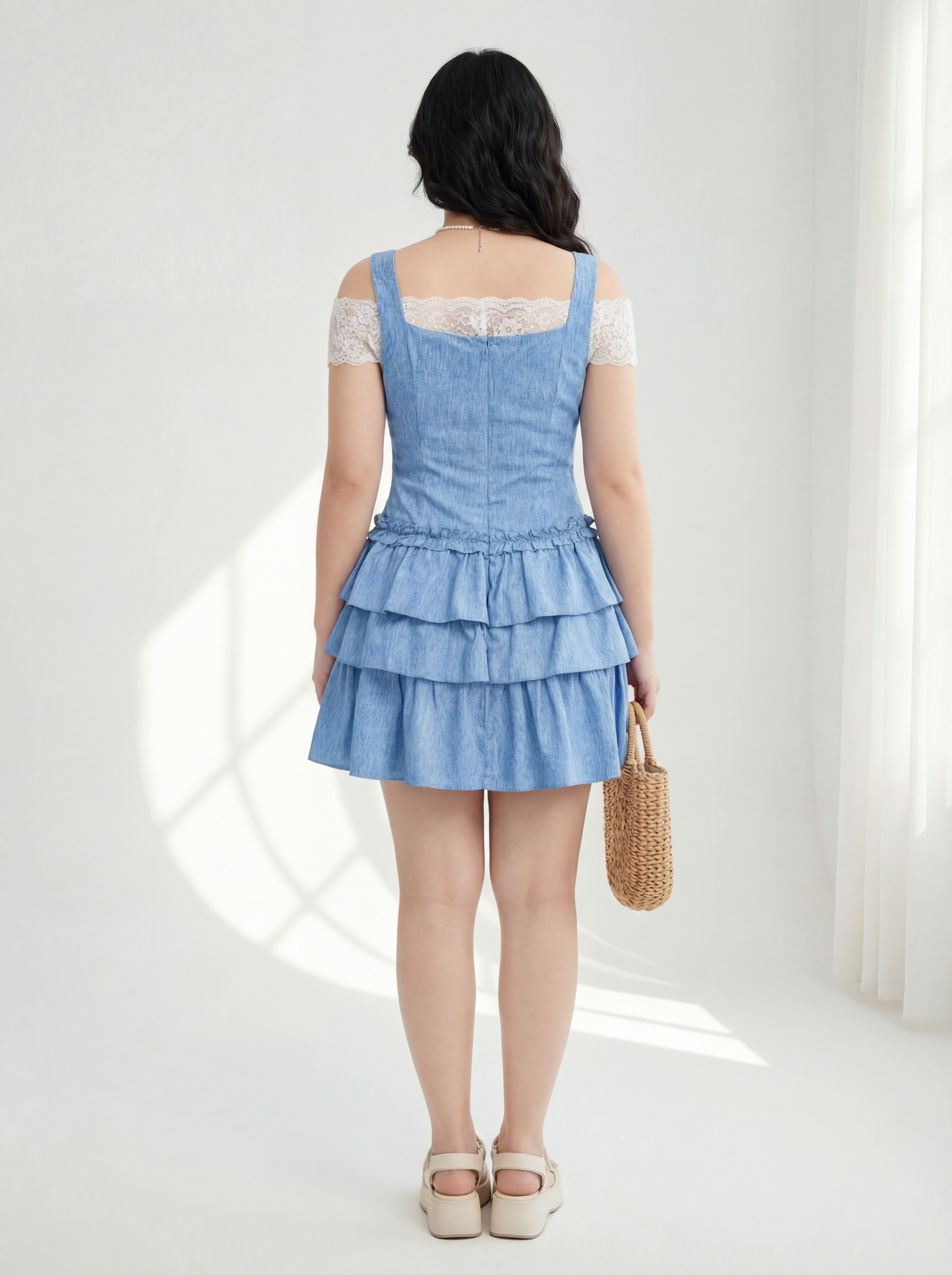 BIGSIZE NỮ - Đầm tầng kiểu phối ren V-DA202_thumbnail_3