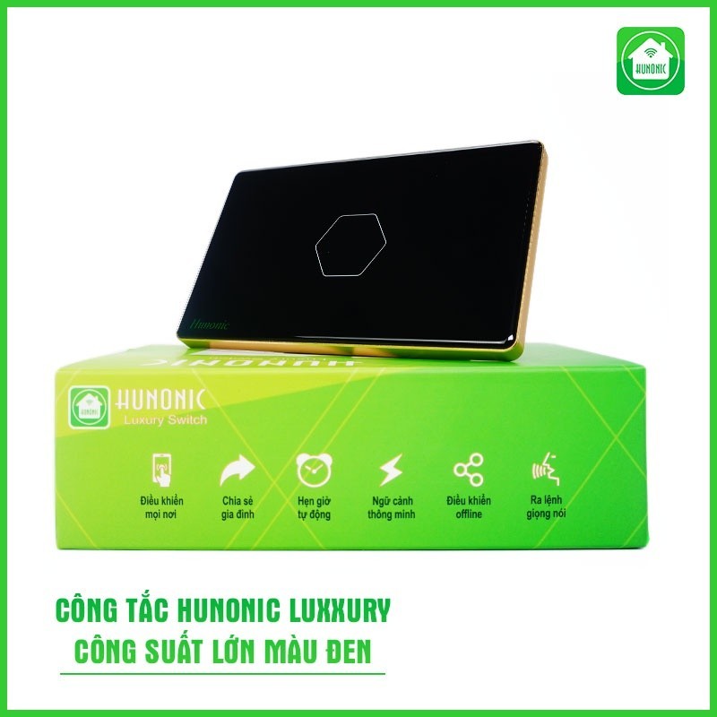 Công Tắc Cảm Ứng Hunonic (Luxury Hình Chữ Nhật) Viền Vàng, Công Tắc Thông Minh Wifi Điều Khiển Từ Xa Bằng Điện Thoại_thumbnail_4