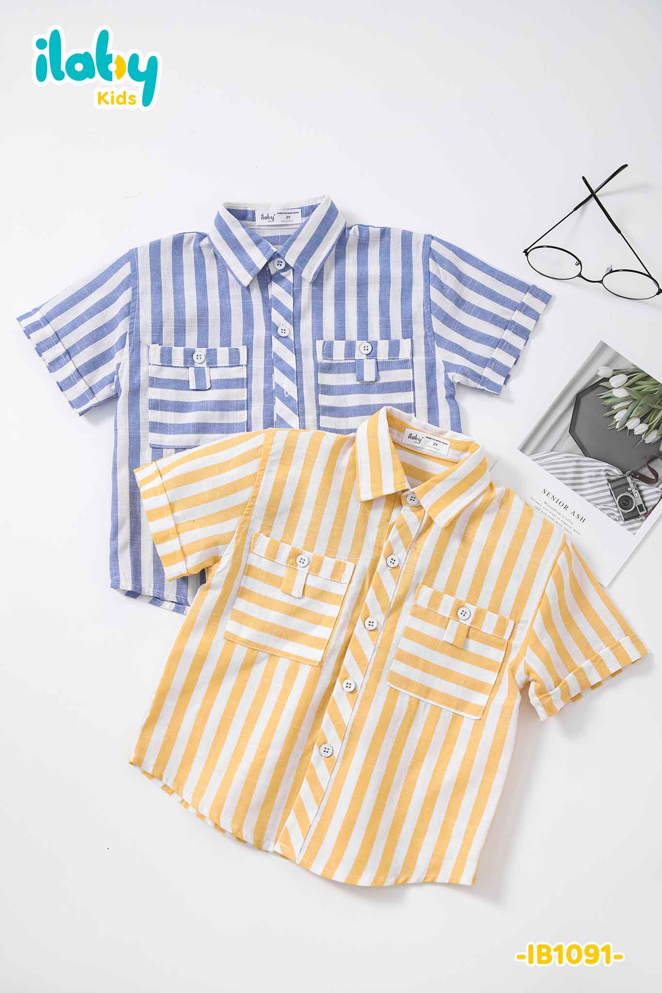 Áo sơ mi cộc tay kẻ sọc_thumbnail_1