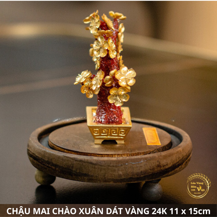 CHẬU MAI CHÀO XUÂN DÁT VÀNG 24K 11x15cm_thumbnail_4