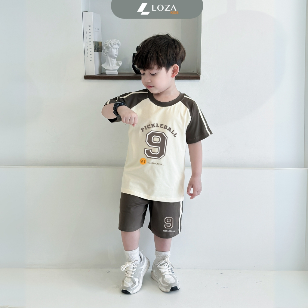 Bộ đồ bé trai in chữ 'Pickleball 9'- Loza BF338