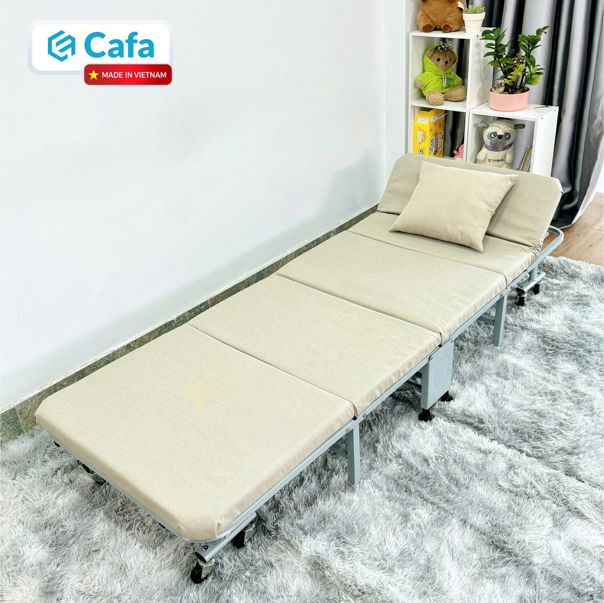 GIƯỜNG GẤP 70CM KEM