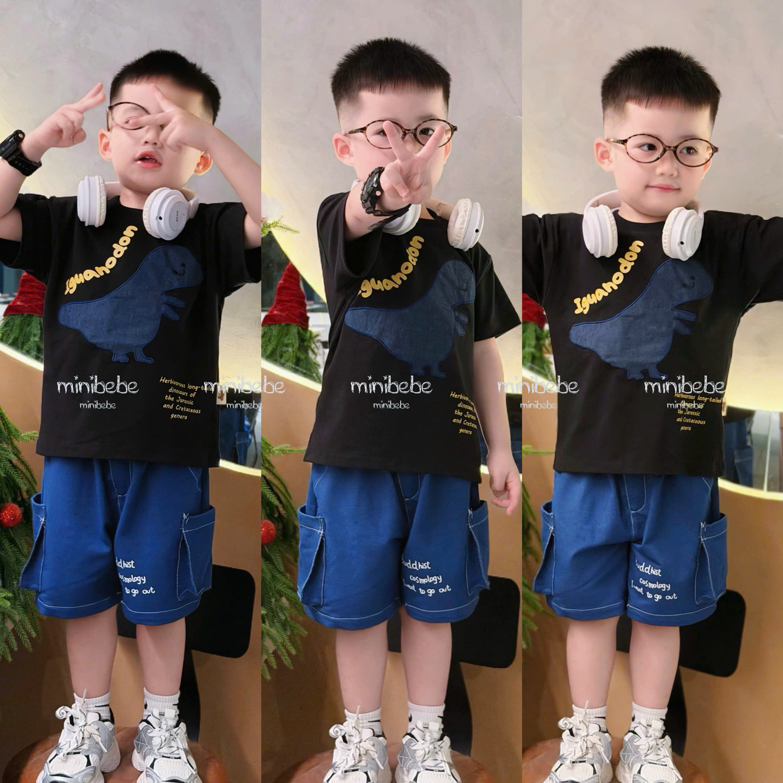 T75 SET 2 ÁO 1 QUẦN KHỦNG LONG DINOSAURS- A100.311