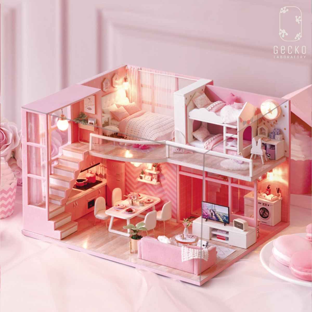 Mô hình lắp ghép Pink Home