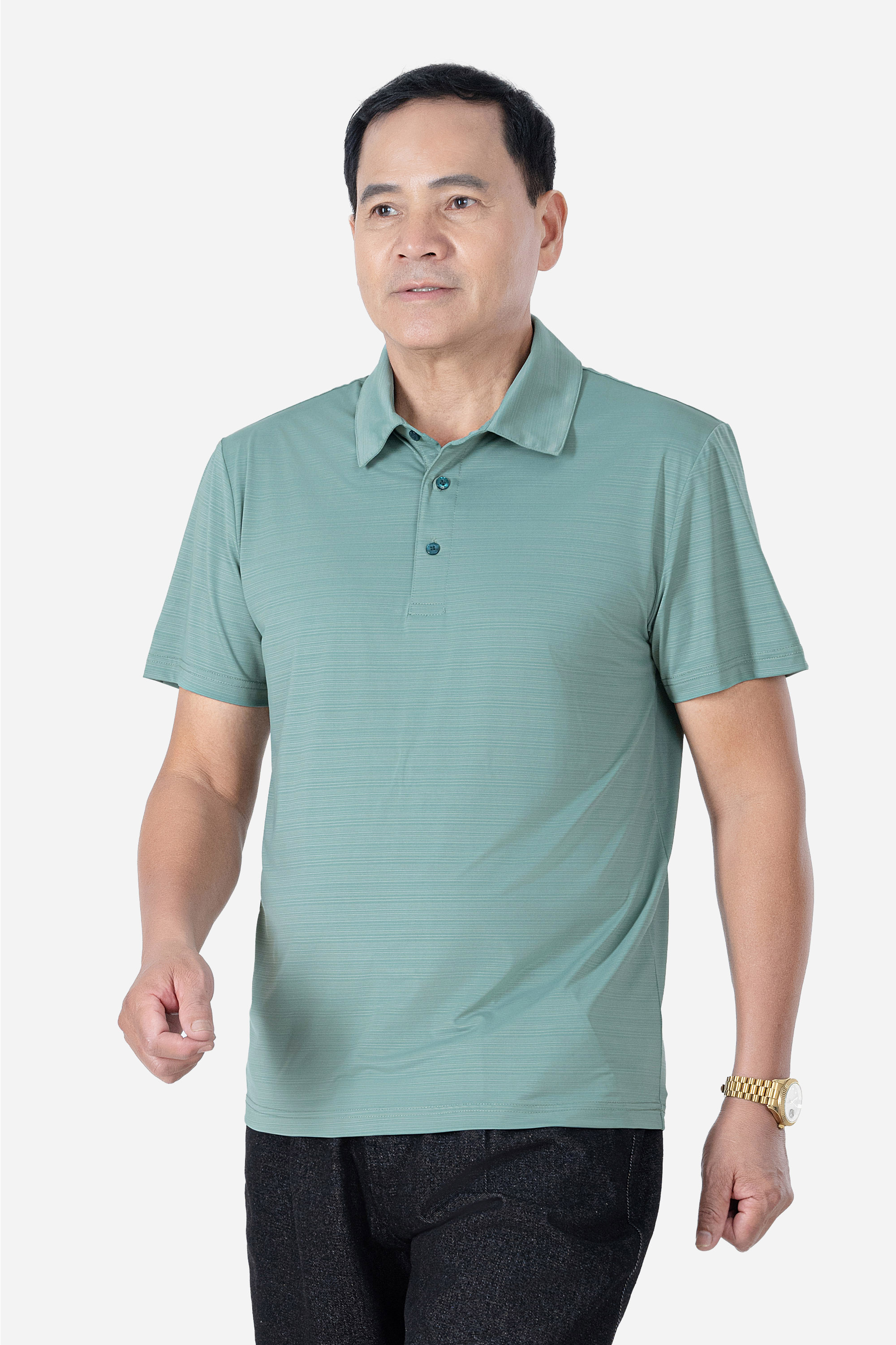 Áo Polo Melange Thể Thao Nam Trung Niên ANCHI Chất Liệu Cotton Phom Suông Vạt Ngang_thumbnail_35