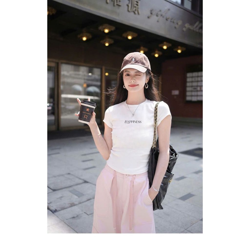 Áo thun croptop nữ LOZA 'Happiness' dáng ôm body - CR7859_thumbnail_2